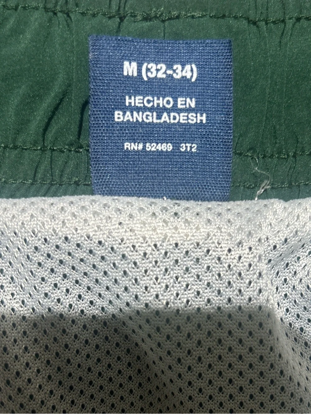 George Forest Green Swim Trunks with White Drawstring
